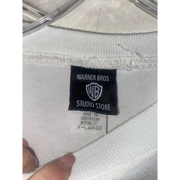 Vintage 1997 Warner Bros Men’s Bugs Bunny Santa White Long Sleeve Shirt X-Large - Picture 5 of 9